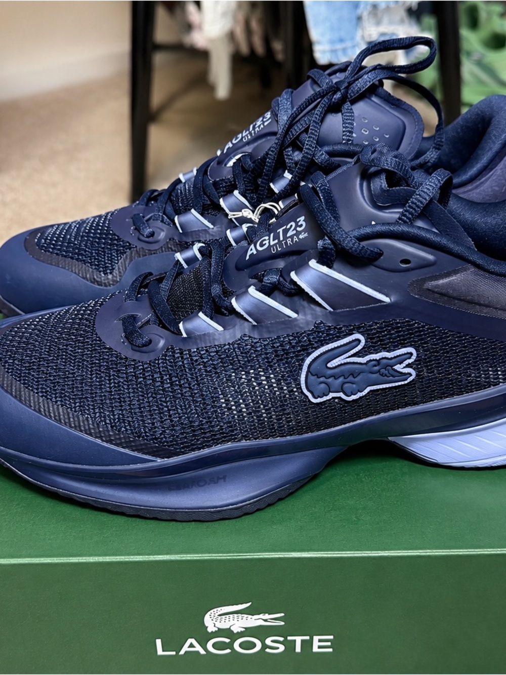 Lacoste Navy Blue AGLT23 Ultra Performance Sneakers tennis padel